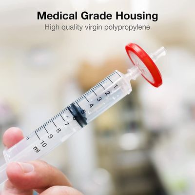 0.45μM Pore Size Hydrophobic PTFE Syringe Filters For HPLC And GC Sample Prefiltering