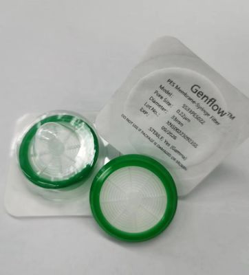 Disposable Sterile Syringe Filters For Cell Culture Medium With 0.22 Μm PES Membrane Φ33mm Individually Pack