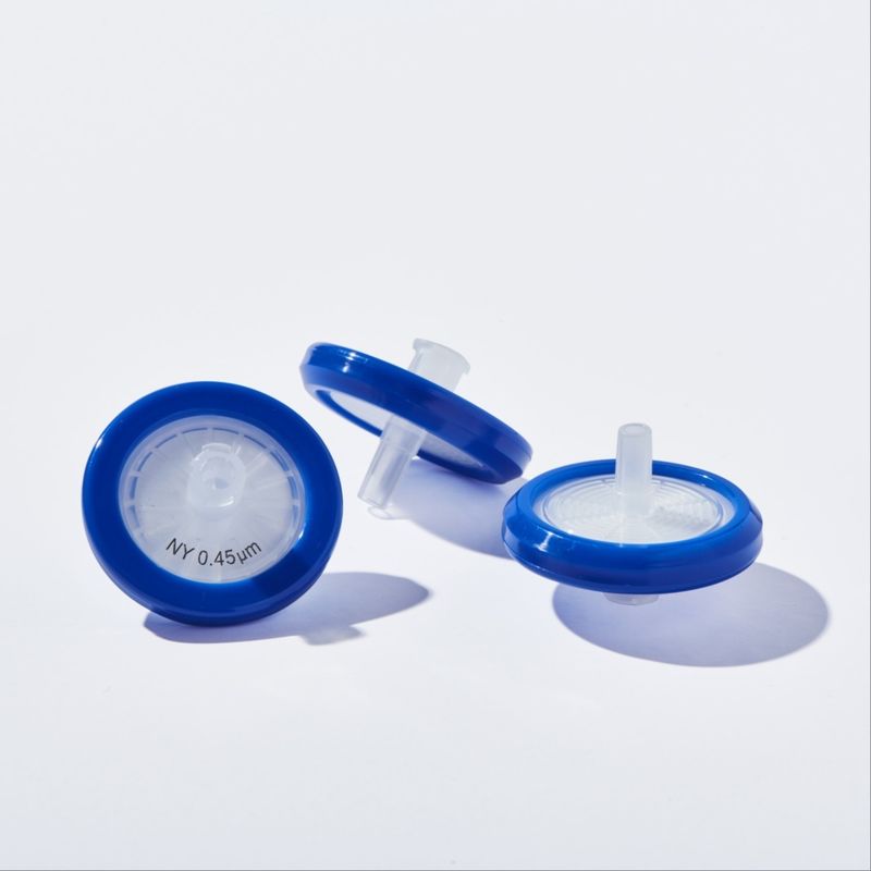 0.45μM Pore Size 25mm Laboratory Nylon Membrane Syringe Filter For Chromatography