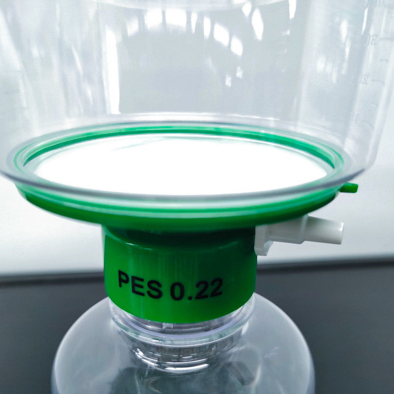 Disposable Sterile Vacuum Filter System, 500mL/500mL with PES 0.22μm/Filter Cup/Connector/Bottle/GL45 Neck